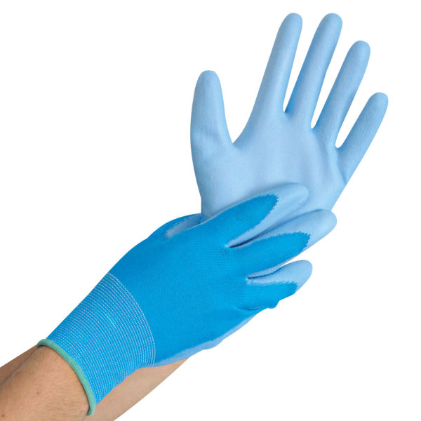 Arbeitshandschuhe "Ultra Flex Hand"  mit blauer PU-Beschichtung 07 / S